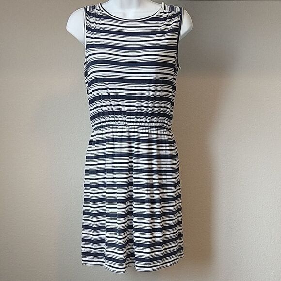 Loft Blue/White Striped Dress - Picture 1 of 5
